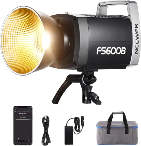 Vista 12 de NEEWER FS150 Luz de Vídeo LED 2.4G/Control APP, Luz Continua Silenciosa de 130W 5600K COB Luz Diurna para Fotografía con 4 Tipos de Atenuación