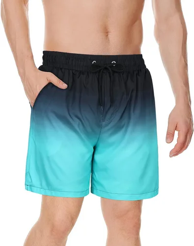 Vista 3 de Zando Traje de baño para hombre, pantalones cortos de playa de secado rápido para hombre, trajes de baño para playa, pantalones cortos de natación