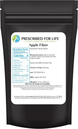 Vista 8 de Prescribed For Life Polvo de fibra de manzana, suplemento natural de fibra de manzana, vegano, sin OMG, sin gluten (2.2 lbs)
