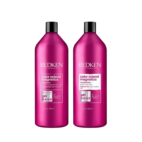 Vista 8 de Redken Color Extend Magnetics Shampoo & Conditioner For Color-Treated Hair - Gently Cleanses & Protects Color With Amino Acid