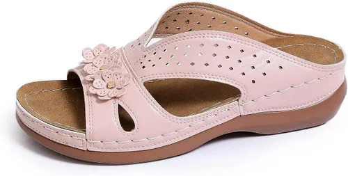 Vista 8 de Ladmiple - Sandalias ortopédicas para mujer, cómodas para caminar, informales, para verano, con soporte para el arco