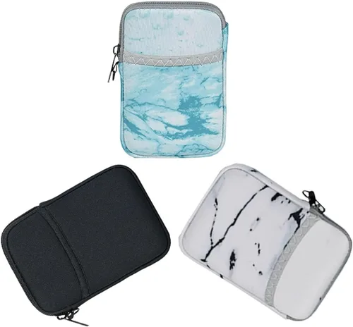 Vista 6 de Estuche de transporte para disco duro externo suave (negro + blanco mármol)