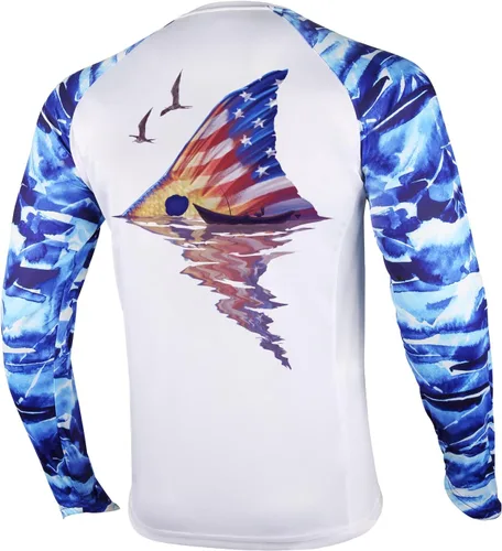 Vista 70 de Palmyth - Camiseta de pesca para hombre, con manga larga, protección solar ultravioleta FPU 50+, con bolsillo