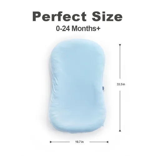 Vista 4 de Tumbona infantil, funda para nido de bebé, algodón suave e interior impermeable, asiento de piso para bebé para el tiempo boca abajo, tumbona
