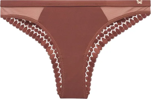 Vista 4 de Jessica Simpson Ropa interior para mujer - Paquete de 3 bragas Tanga de encaje de microfibra (S-XL)