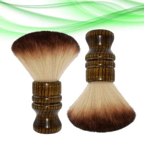 Vista 9 de Cepillo profesional para el cuello de la peluquería de 2 piezas con mango de madera, cepillo de barrido de pelo y kits de corte