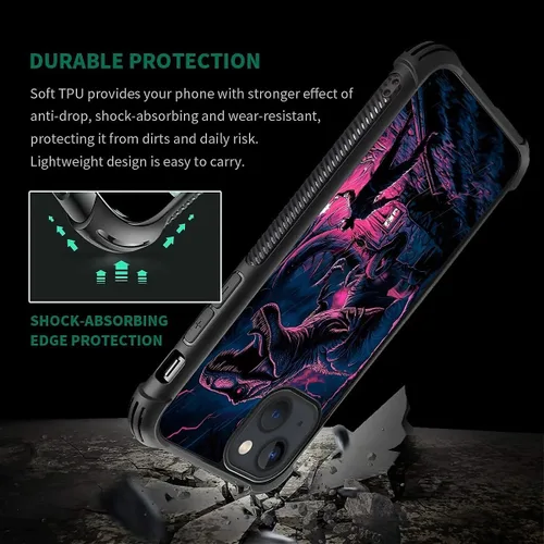 Vista 683 de Funda compatible con iPhone 15, diseño de elefantes africanos, diseño increíble a prueba de golpes, antiarañazos, carcasa trasera de policarbonato