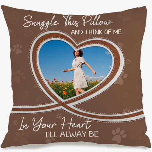 Vista 9 de Six Image Custom Pillow Case with Personalized Words for Mom, Decorative Cushion offering a Warm Gift for Birthdays Anniversaries Christmas or Home