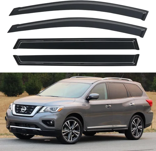 Vista 129 de YQAUTEC - Viseras para ventana, protectores contra la lluvia, compatibles con Subaru WRX 2015-2021, deflectores de viento para ventanas, viseras