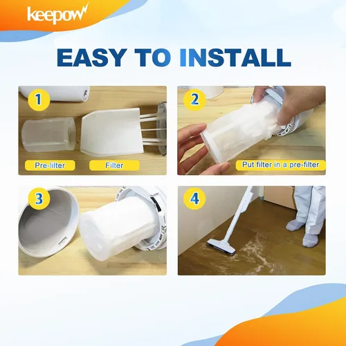 Vista 5 de KEEPOW Filtros de vacío compatibles con Makita T-03193 Filtro de vacío de repuesto compatible con aspiradoras Makita XLC02 LC01 BCL180 443060-3