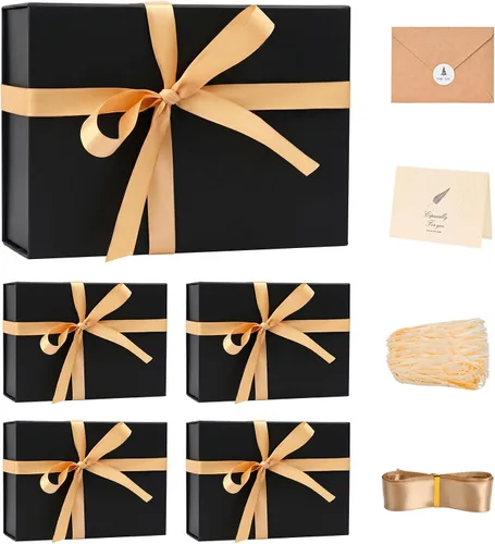 Vista 69 de LIFELUM Square Gift Box with Magnetic Lid, Card, Sticker, Ribbon, Shredded Paper Filler for Business, Wedding, Birthdays