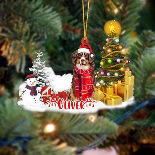 Vista 158 de NAZENTI Adorno personalizado de gato abisinio con árbol de pino, adorno de Navidad personalizado para perros amantes de las mascotas, colgante