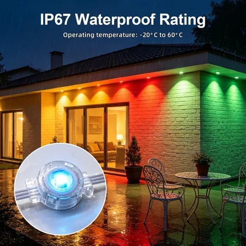 Vista 6 de RaThun Luces permanentes para exteriores, 200 pies con 100 luces LED RGBW+