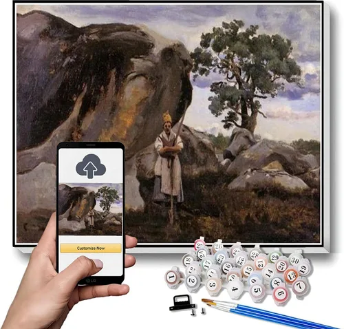 Vista 12 de Kits de pintura por números para adultos y niños The Boatmen of Mortefontaine Pintura por Camille Corot Kit de pintura por números sobre lienzo