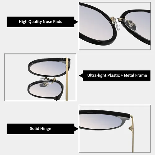 Vista 4 de Gafas de sol de gran tamaño para mujer, gafas de sol de aviador para mujeres y hombres