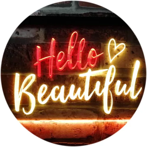 Vista 12 de ADVPRO Hello Beautiful Battling Cancers Support - Letrero de neón LED de doble color, azul y rojo, 12 x 8.5 pulgadas, st6s32-i1177-br azul y Red