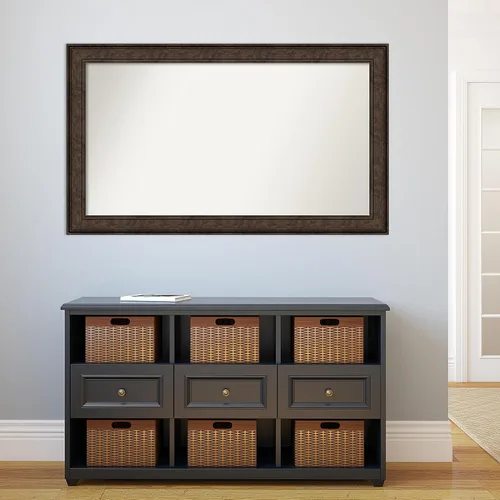 Vista 191 de Amanti Art Espejo de pared personalizado no biselado (25 x 25 pulgadas), marco de bronce acentuado, varios tamaños personalizados, espejo de baño