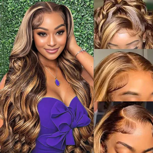 Vista 7 de QNQZ Peluca de cabello humano con encaje frontal 613 de 20 pulgadas, color rubio 13x6, peluca de encaje frontal HD, 220 de densidad, pelucas rubias