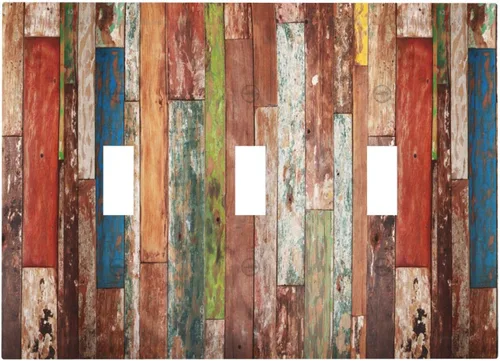Vista 212 de Cubierta de interruptor de luz de una pandilla de hojas de palma tropicales de estilo bohemio abstracto, árbol de coco, verano, sin dispositivo