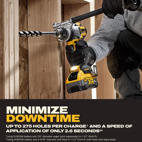 Vista 8 de DEWALT Kit de taladro de martillo inalámbrico de 1/2 pulgada MAX XR de 20 V con batería de 8 Ah y cargador (DCD1007WW1)