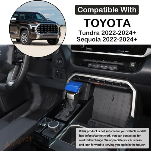 Vista 3 de Aunginsy Cubierta de freno de mano para palanca de cambios de automóvil, compatible con Toyota Tundra 2022+, Sequoia 2023+ y Tacoma 2024+, perilla