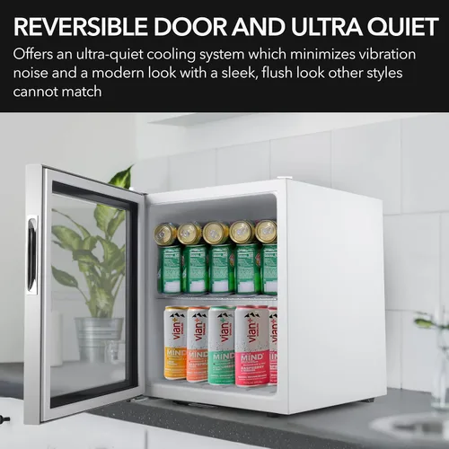 Vista 8 de Whynter - Refrigerador para bebidas con puerta de cristal de doble capa, Mini refrigerador independiente de 68 latas 1.6 pies cúbicos, BR-062WS