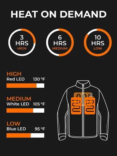 Vista 2 de ORORO Chaqueta térmica suave para hombre con capucha desmontable y batería