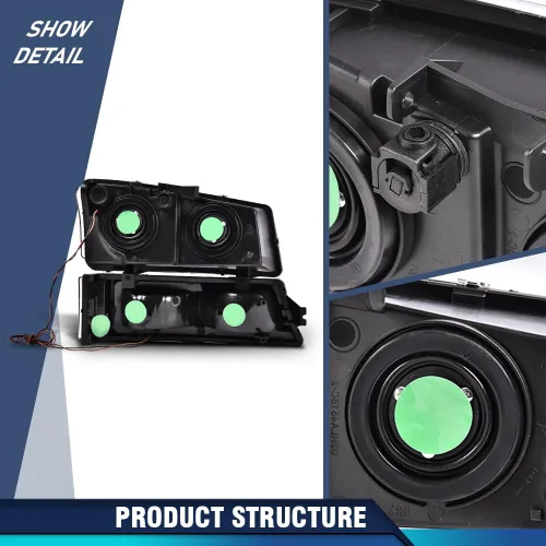 Vista 8 de PIT66 Conjunto de faros LED, compatible con Chevy Silverado 1500 2500 3500 HD modelo 2003-2006 / Avalanche 03-06 1500 2500 (solo apto sin (C LED)
