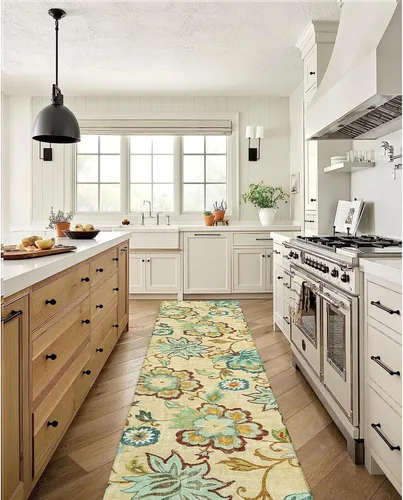 Vista 49 de Lahome - Tapete floral con estampado de cachemira, lavable, antideslizante, pequeño, anti-manchas, suave, para baño, entrada, dormitorio, Negro