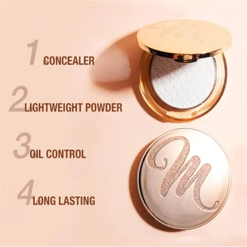 Vista 3 de Polvo facial Gold Diamond, para corrector e ilumina todo el día, de larga duración y control de aceite, cosméticos faciales ligeros