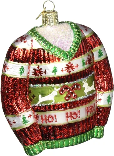 Vista 11 de Old World Christmas - Adornos de vidrio soplado de familia de 4 calcetines para árbol de Navidad