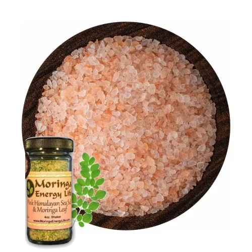 Vista 3 de Moringa Energy Life - Sal marina de moringa de 4 onzas – Salero de sal marina rosa del Himalaya y hoja de moringa, minerales esenciales y ricos