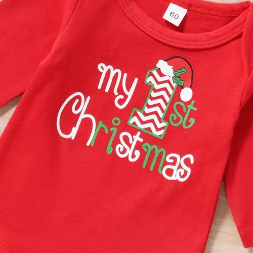 Vista 5 de Aalizzwell Traje de Navidad unisex para bebé recién nacido ropa de Navidad con sombrero y diadema