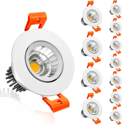 Vista 29 de inShareplus Downlight LED de 2 pulgadas, iluminación empotrable de 3 W, regulable, luz blanca cálida de 3000 K, CRI80, luces de techo