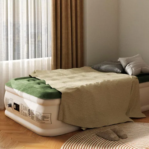 Vista 7 de Zearna Colchón de aire tamaño twin con bomba incorporada, colchón inflable resistente de 16", colchón de aire inflable con superficie superior