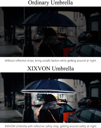Vista 4 de XIXVON Umbrella Pro UPF 50+ 99% UV Protection, Reflective Safety Strip, Sturdy Windproof, Travel Portable, Automatic Reverse Folding Umbrella
