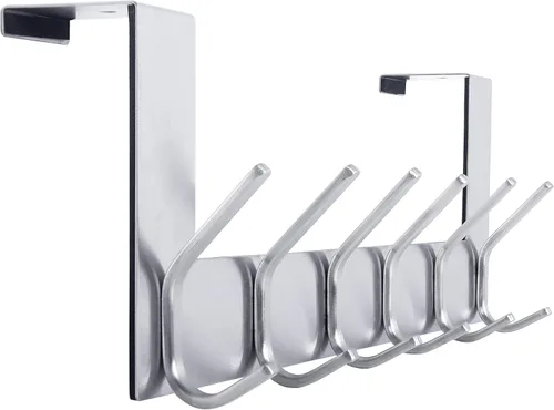 Vista 12 de WEBI Ganchos sobre la Puerta Colgador de Puerta, Toallero sobre la Puerta con 6 Ganchos para Colgar, Colgador de Abrigos y Toallas para Puerta Negro