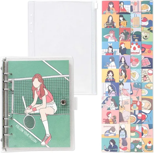 Vista 20 de Monolike A5 FALL IN NEWTRO Ver.2 Diary Set, Be full of happiness - Academic Planner Weekly & Monthly Planner with PVC Cover, Zipper bag, Sticker
