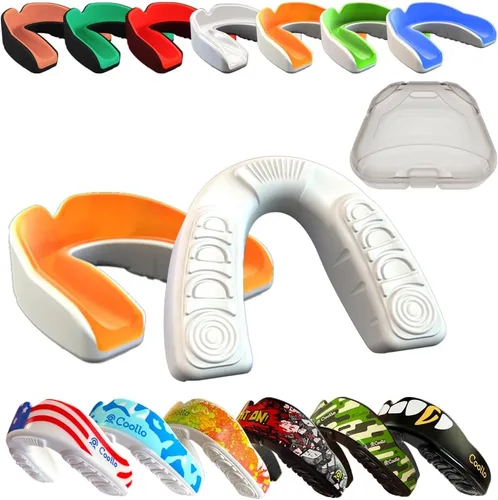 Vista 13 de Protector Bucal Hervir y Morder (Jóvenes y Adultos) DA Boquilla Deportiva de Ajuste Personalizado para Fútbol Americano, Hockey, Rugby, Lacrosse