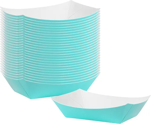 Vista 18 de Restaurantware Bio Tek - Botes de comida de 2 onzas, 50 bandejas de papel desechables para alimentos, de papel negro, resistentes a la grasa