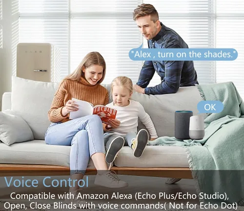 Vista 4 de Kit de motor ciego inteligente Zigbee recargable, abridor automático de cortinas con control de aplicación para tubo de 1.496 in compatible