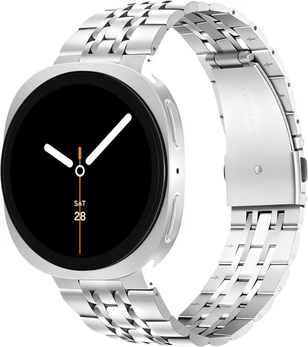 Vista 6 de Correas sin huecos compatibles con Samsung Galaxy Watch 8 de 1.575 pulgadas/1.732 pulgadas/Classic 1.811 pulgadas 2025, repuesto de metal de acero