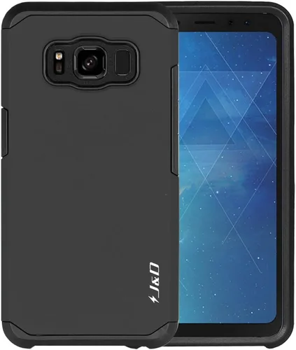 Vista 4 de J&D Funda compatible con Galaxy S8 Active, resistente de doble capa híbrida a prueba de golpes, resistente, no para S8 o S8 Edge, color negro