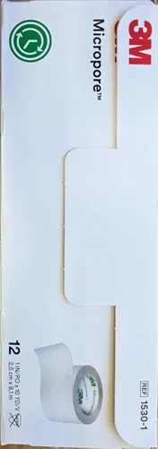 Vista 2 de 3M Medical & Surgical (n) Micropore - Esparadrapo quirúrgico blanco 1 X 10 yardas BX/12