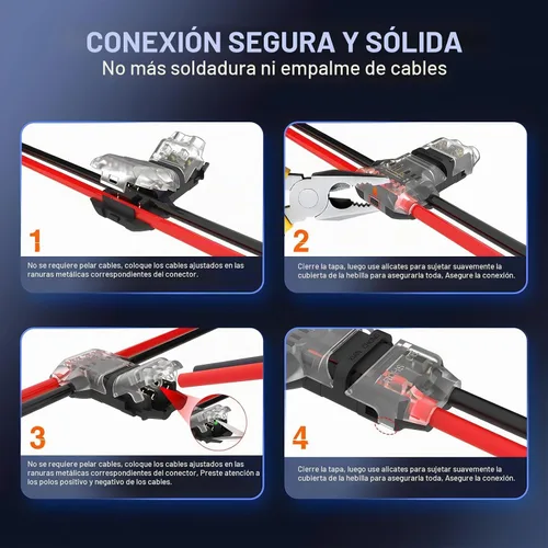 Vista 6 de Conectores divisores de cable T Tap 3 vías 2 pines, conectores de cable de bajo voltaje para 16-20 AWG, 10 piezas, conectores de empalme de cable