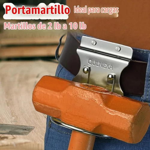 Vista 4 de Soporte para martillo, funda de taladro, funda de martillo de acero inoxidable, soporte de martillo para cinturón de herramientas