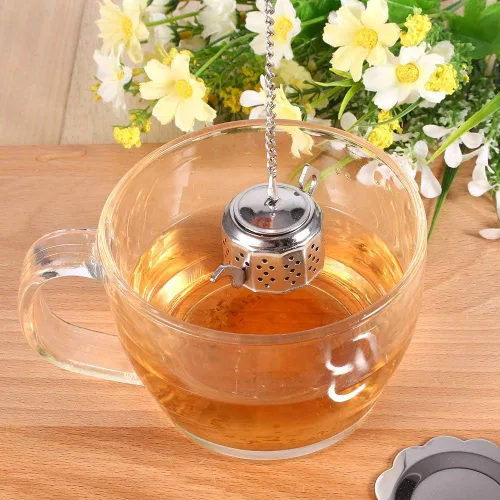 Vista 3 de Infusor de té en forma de tetera, colador de té ultra fino, filtro difusor de filtro de acero inoxidable para tazas de té de grano de hojas sueltas