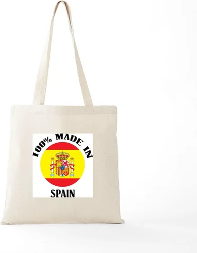 Vista 6 de CafePress Made In Spain Tote Bag Bolsa de compras de lona beige natural reutilizable