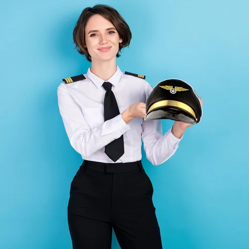 Vista 5 de Paquete de 8 sombreros de piloto para adultos, sombrero de capitán de avión, accesorios de disfraz para hombres y mujeres, suministros de fiesta