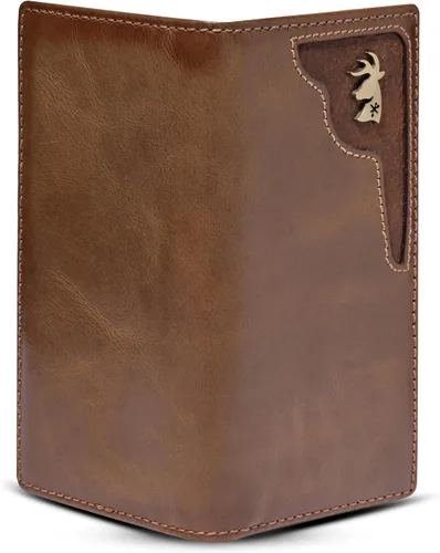 Vista 7 de HoJ Co. - Cartera larga plegable para hombre Cartera de Rodeo Cuero de grano completo Regalo de cazador de ciervos Adorno de ciervo de latón